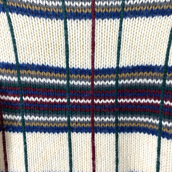 Laura Scott Womens Turtleneck Sweater Size Small Cream Plaid Preppy Wool Blend‎ - Picture 3 of 11